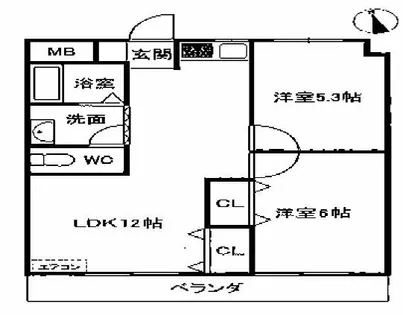 レジデンスオレンジ【302号室】の間取り