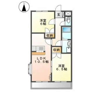 グリーンハイム松橋Ⅱ【2階】の間取り