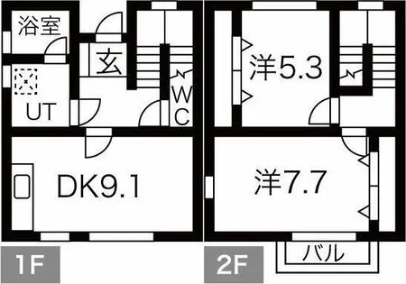 グレイストウフジ滝の水【A-5号室】の間取り