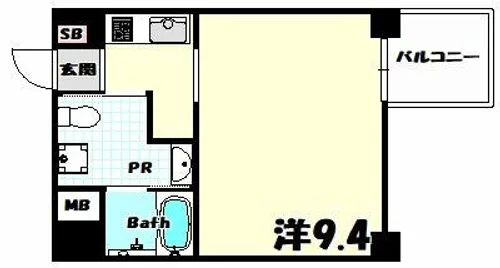 イーストヴィレッジ三宮【4階】の間取り