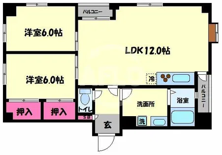 ルプリーズ天王寺【7階】の間取り