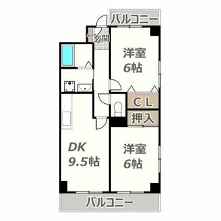 HACHIBUSE帝塚山【6階】の間取り
