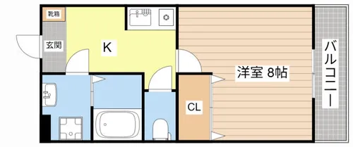 コスモハイツ愛知川B【105号室】の間取り