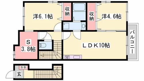 JCタウン1番館【2階】の間取り