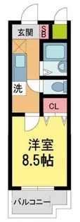 シャンブル甲東園【104号室】の間取り