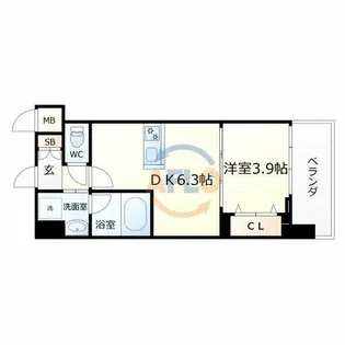 ヴィーナス今里【5階】の間取り