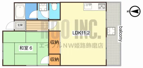 サウスステイツ姫路【303号室】の間取り