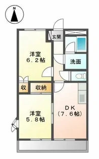 ディアウィングニシジマ【1階】の間取り