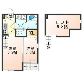 ハーモニーテラス深草佐野屋敷町【1階】の間取り
