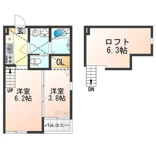 ハーモニーテラス深草佐野屋敷町【2階】の間取り