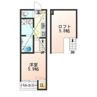 ハーモニーテラス深草佐野屋敷町【2階】の間取り