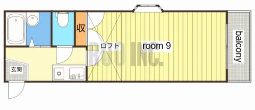 エミール天神B【206号室】の間取り