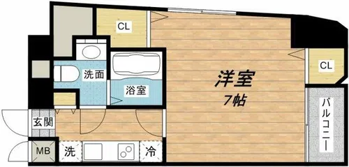 CITY SPIRE堺筋本町【10階】の間取り