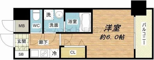 レオンコンフォート難波リオ【4階】の間取り