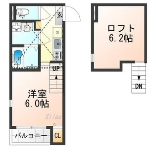 ハーモニーテラス深草大亀谷万帖敷町【2階】の間取り