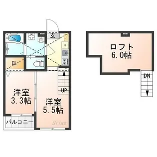 ハーモニーテラス深草大亀谷万帖敷町【2階】の間取り