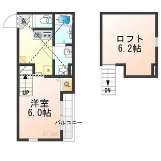 ハーモニーテラス深草大亀谷万帖敷町【2階】の間取り
