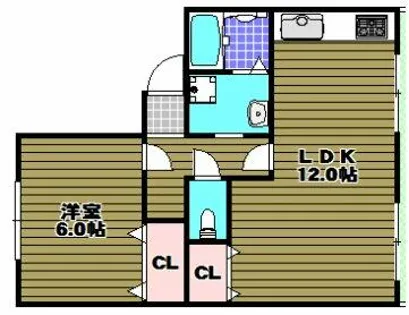 タウニィハイツ金剛【2階】の間取り