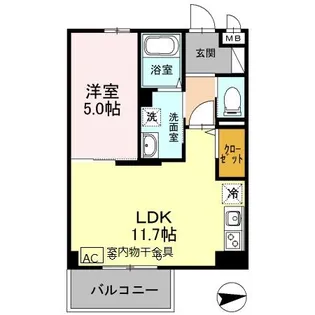 グリーンアベニュー【1階】の間取り