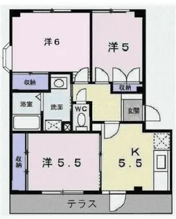 サンエルディム【107号室】の間取り
