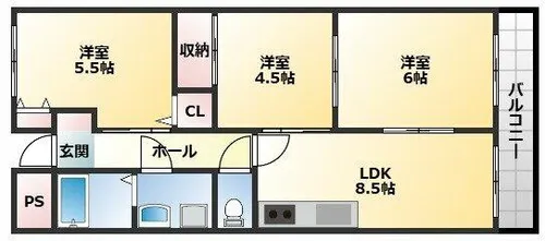 グランド離宮【503号室】の間取り