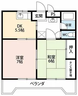マスカットハウスB棟【301号室】の間取り