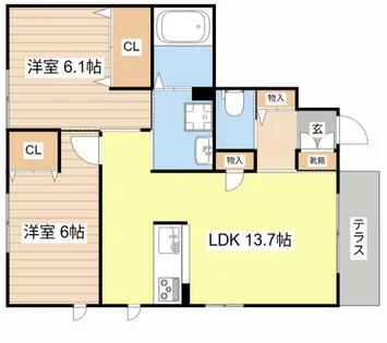 ボヌールN【0101号室】の間取り