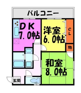横田ハイツ【102号室】の間取り