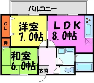 横田ハイツ【202号室】の間取り