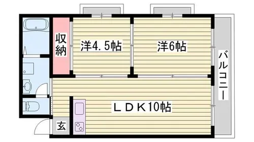 メゾン手柄【2-D号室】の間取り