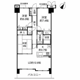 エンブレイス加古川【3階】の間取り