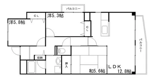 コーポ青山Ⅲ【5階】の間取り