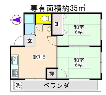 山田マンション新館【2階】の間取り