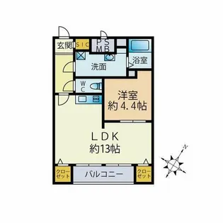 蓮葉まマンション【4階】の間取り