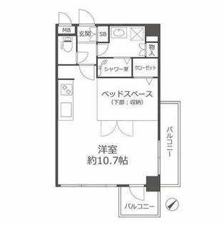 リアン西新【4階】の間取り