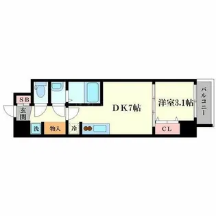 スペーシア日本橋東【9階】の間取り