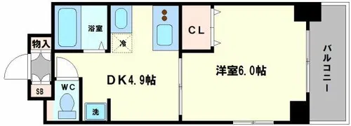 エステムコート難波サウスプレイス【5階】の間取り