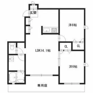 パディフィールド今宿【1階】の間取り