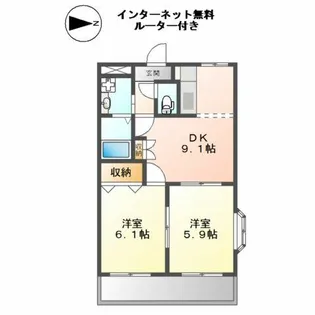 INGLE SIDE【101号室】の間取り