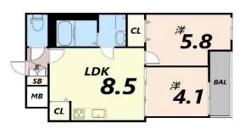 Habitasion京口【301号室】の間取り