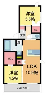 ホワイトメゾン西宮中島町【301号室】の間取り
