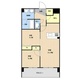 グランドレジデンス高宮【0506号室】の間取り