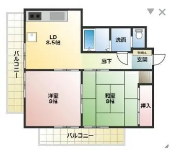 あづみマンション【401号室】の間取り