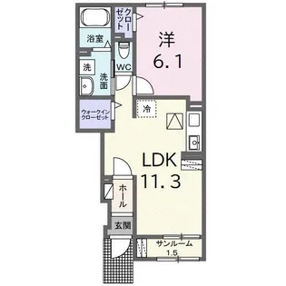 モンビーブルB【1階】の間取り