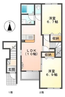 サンライトビュー【201号室】の間取り