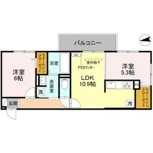 ルーセント伏見稲荷【1階】の間取り