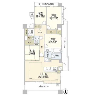 グランザ植田本町(0005763)【2階】の間取り
