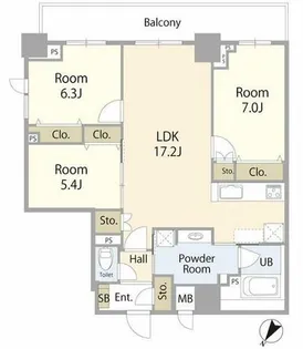 ツナマヨレジデンス【7階】の間取り