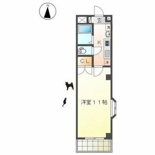 プレジデント川中【201号室】の間取り