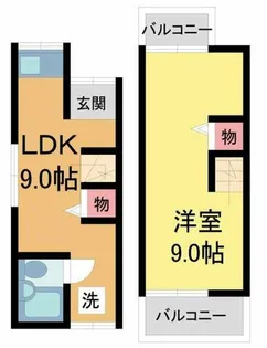 兵庫県川西市栄町【テラスハウス】の間取り